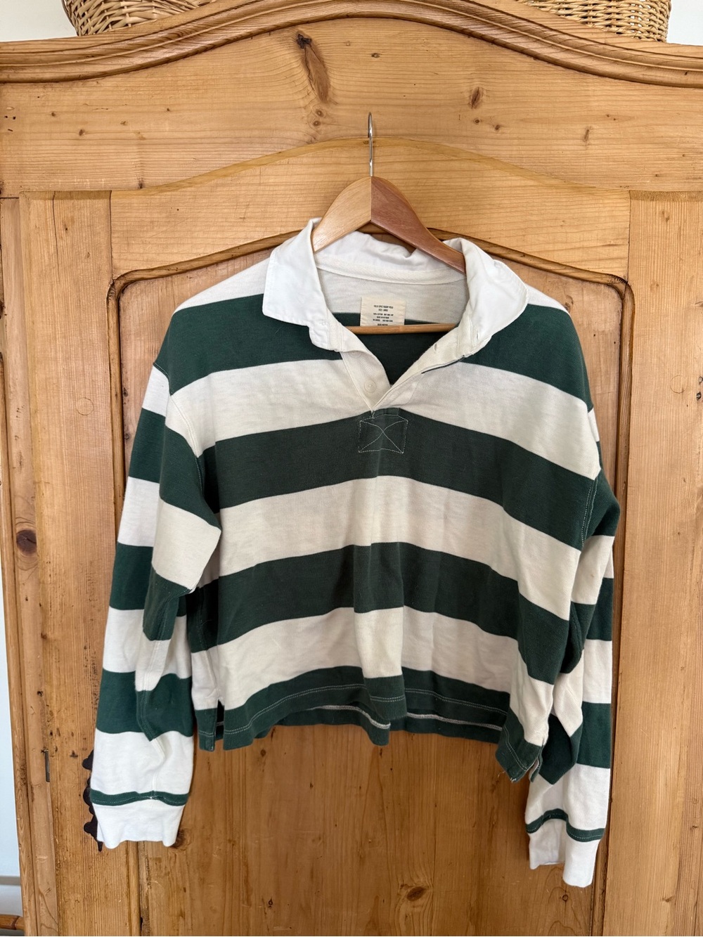 Buck Mason FIELD-SPEC BOYFRIEND CROP RUGBY POLO